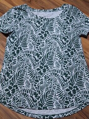 Talbots Womens S tropical 100% cotton beachy vacation resort Tshirt Tee